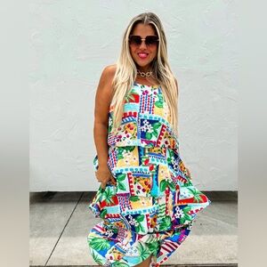 S/M Colorful Patterned Maxi Dress by Blakeley
